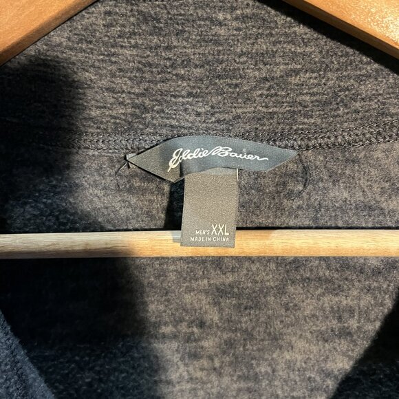 Eddie Bauer Men’s XXL Gray Quarter-Zip Pullover Sweatshirt Stretch Athletic Top - Picture 2 of 4